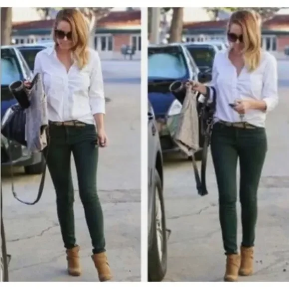 Rag & Bone Skinny Jean Forest Green Tencel Stretch Denim Style W15020337 - 25 - Picture 15 of 16